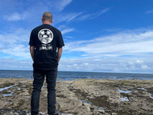 Load image into Gallery viewer, REFORMEDVAG x LOWDOWNVANS LIVIN THE VANLIFE BEACH BLACK TEE