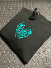 Load image into Gallery viewer, RFRMD BREAKING HEARTS EMBROIDERED 3D PREMIUM HOOD - TIFFANY BLUE STITCH