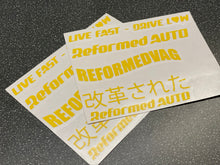 Load image into Gallery viewer, REFORMED AUTO CLUB MIRROR DECAL - STICKER SHEET