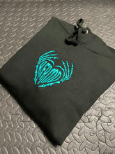 Load image into Gallery viewer, RFRMD BREAKING HEARTS EMBROIDERED 3D PREMIUM HOOD - TIFFANY BLUE STITCH
